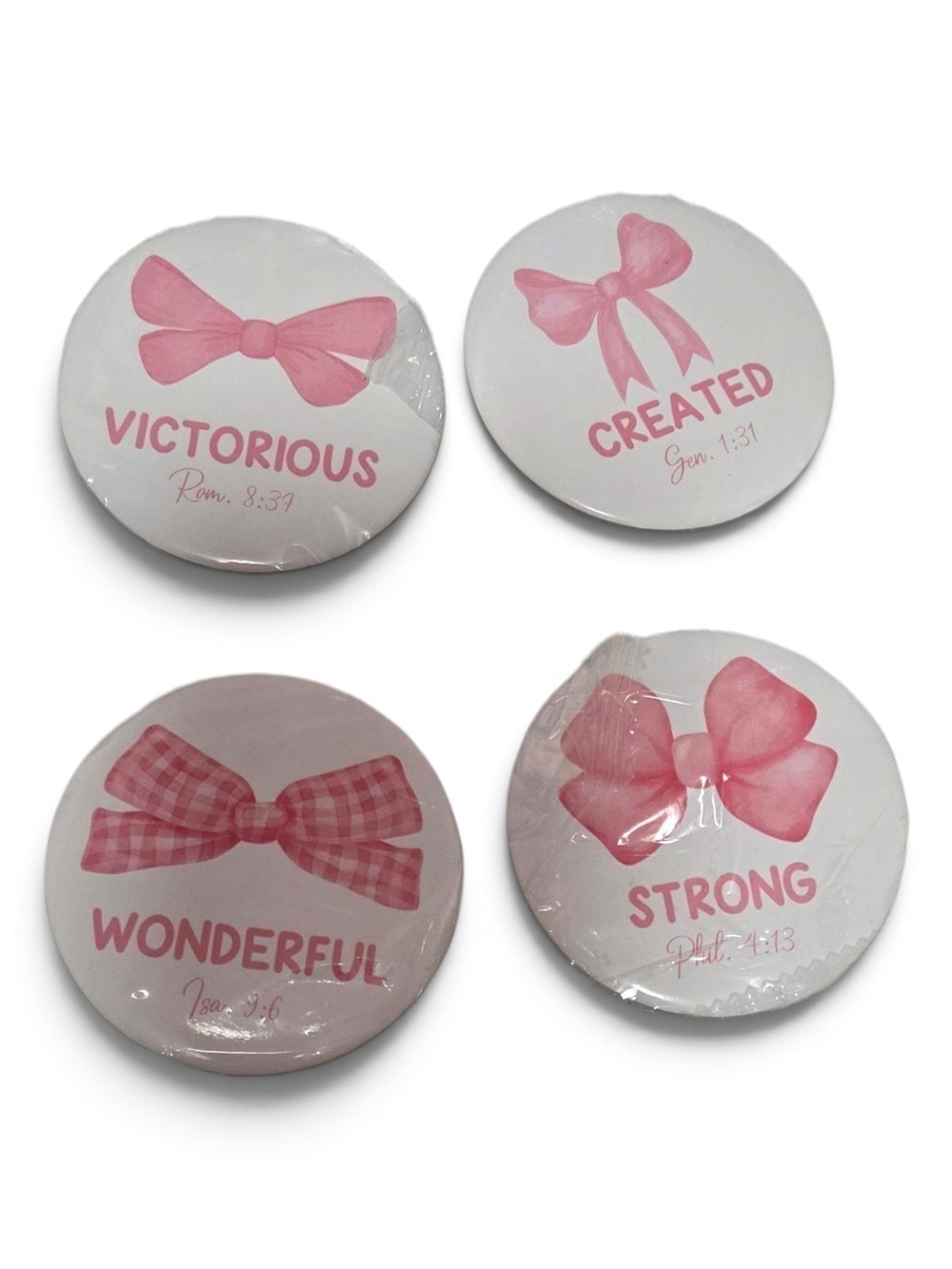 Pink Inspirational Bible Bow Compact mirrors-Bundle of 8